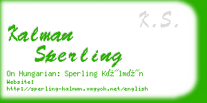 kalman sperling business card